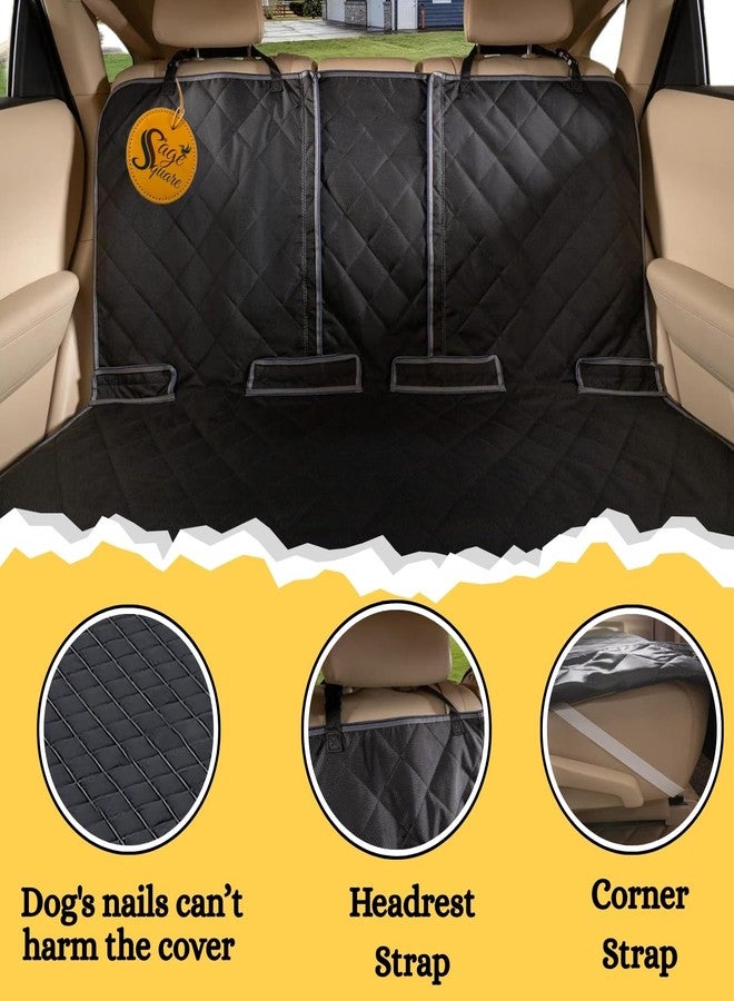 Sage Square Waterproof Cat Car Seat Cover for Backseat | Scratchproof & Mud-Resistant Hammock Style Pet Travel Mat | Safety Anchors, Storage Pockets & Side Flaps Seat Protector - Image 5